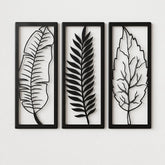 Metal Leaf Wall Art 3 Panels – Home Wall Decor Pack of 3