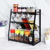 3-Tier Kitchen Storage Rack – Wall Mount Dish Organizer