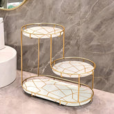 3-Tier Golden Vanity Stand – Makeup Organizer