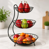 3-Tier Iron Fruit Basket – Space-Saving Vertical Storage