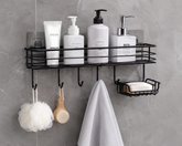 Bathroom Storage Shelf with Hooks and Soap Dish