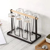 Glass Stand With Wood – Elegant Display