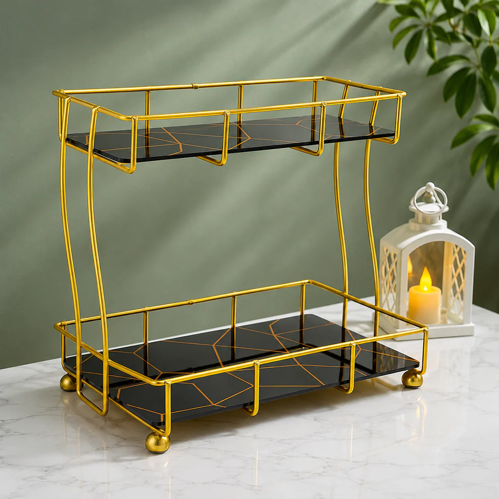 Golden Vanity Stand – Wooden Base