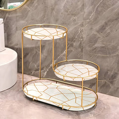 3-Tier Golden Vanity Stand – Makeup Organizer