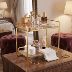 Golden Arc Vanity Stand With Acrylic Base