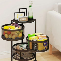 Counter Top Vegetable Metal Trolley Round Shape