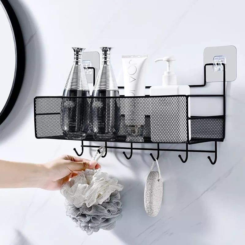 Rectangle Metal Stand with Hooks – Entryway Organizer
