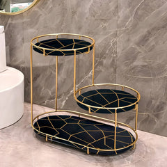 3-Tier Golden Vanity Stand – Makeup Organizer