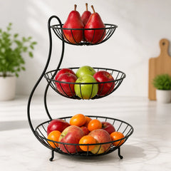 3-Tier Iron Fruit Basket – Space-Saving Vertical Storage