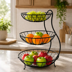 3-Tier Iron Fruit Basket – Space-Saving Vertical Storage
