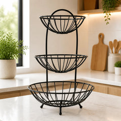 3-Tier Iron Fruit Basket – Space-Saving Vertical Storage