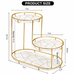 3-Tier Golden Vanity Stand – Makeup Organizer