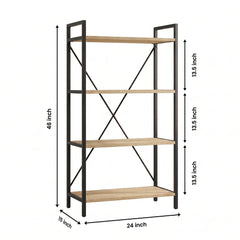 4-Tier Universal Storage Rack – Wood & Steel Home Organizer