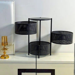 Counter Top Vegetable Metal Trolley Round Shape