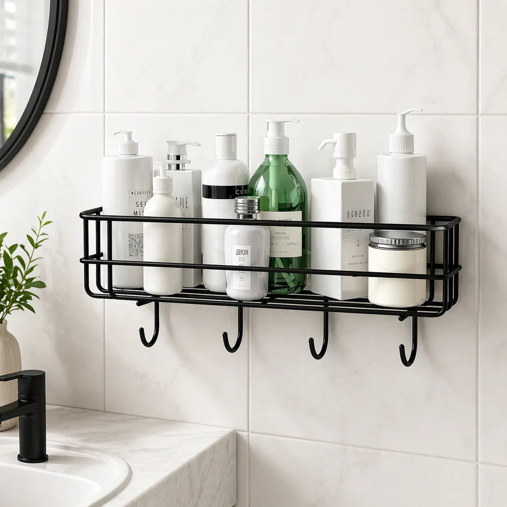 Rectangle Metal Stand with Hooks – Entryway Organizer