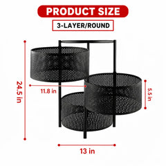 Counter Top Vegetable Metal Trolley Round Shape