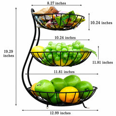 3-Tier Iron Fruit Basket – Space-Saving Vertical Storage
