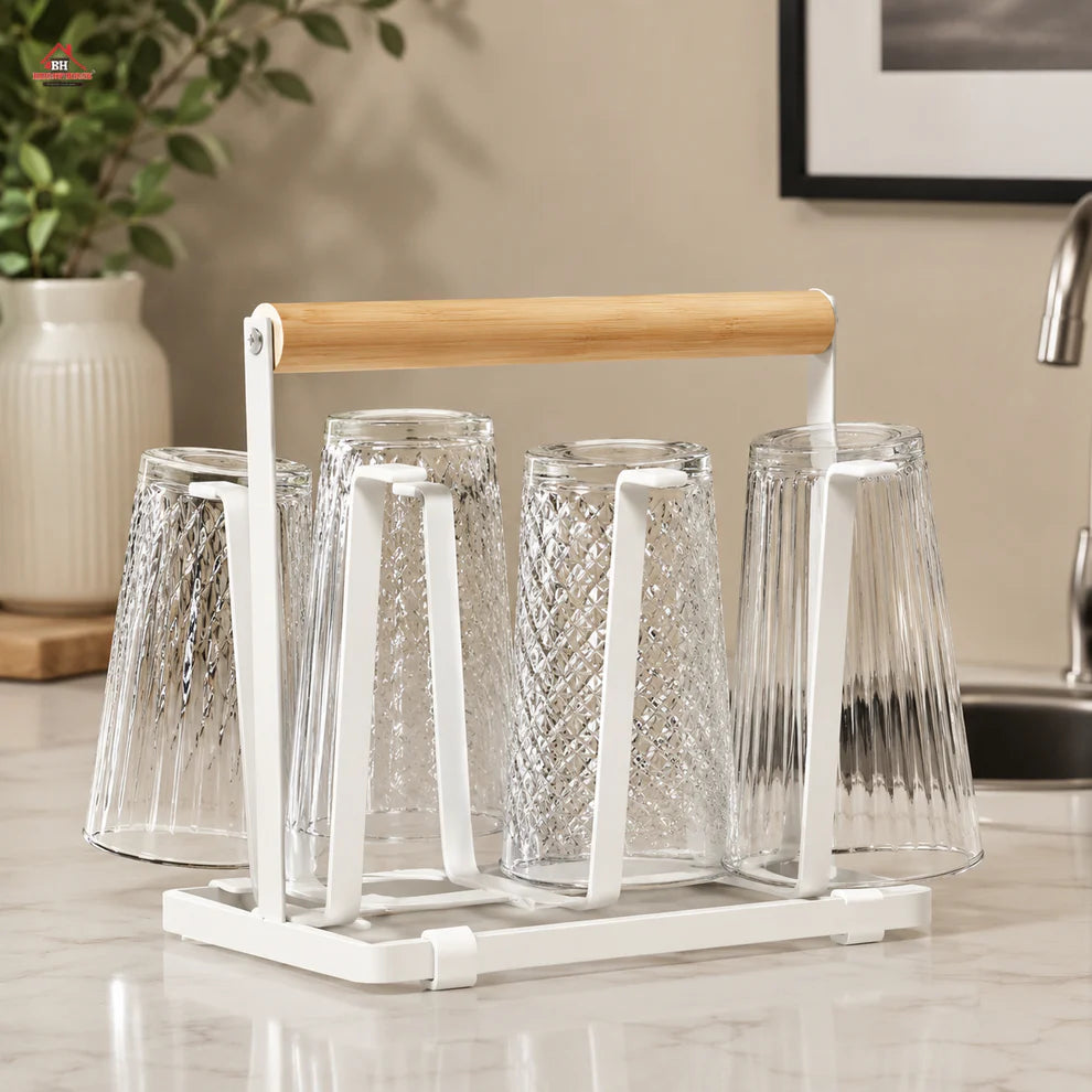 Glass Stand With Wood – Elegant Display