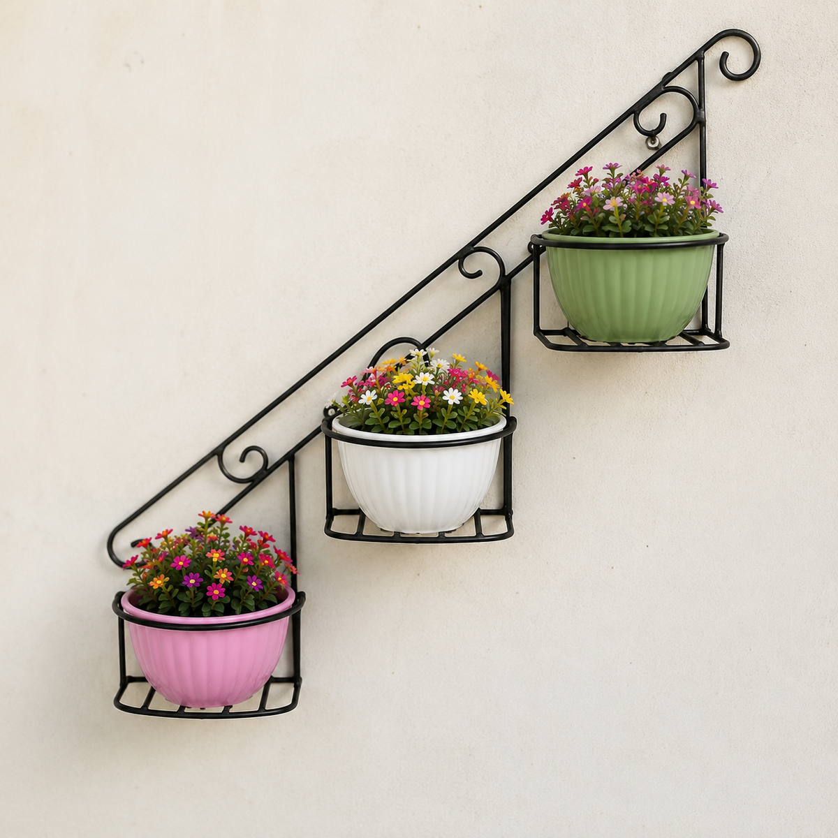 Staircase Floral Display Wall Basket