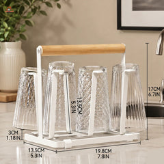Glass Stand With Wood – Elegant Display