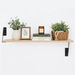 Floating Shelf Bracket With Wood – Heavy Duty Wall Mount