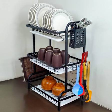 3 Layer Multi-Tiered Dish Storage Rack