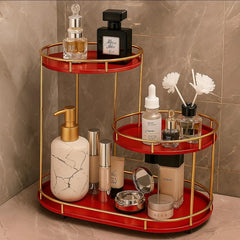 3-Tier Golden Vanity Stand – Makeup Organizer
