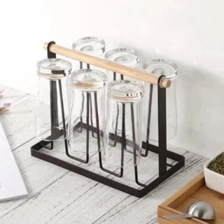 Glass Stand With Wood – Elegant Display